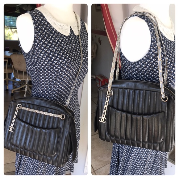 chanel modemoiselle black leather shoulder bag💼👜 - Picture 8 of 8